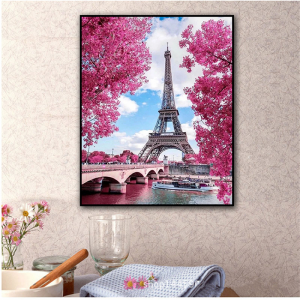 5d diamante pintura paisaia Paris Frantzia Eiffel Dorrea magia gela dekorazioa zulagailu osoa diamante pintura