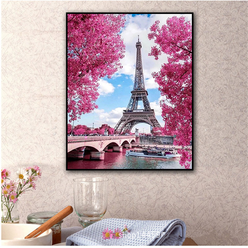 5d diamond painting scenery Paris France Eiffel Tower magic room decoration full drill diamond painting Featured Image