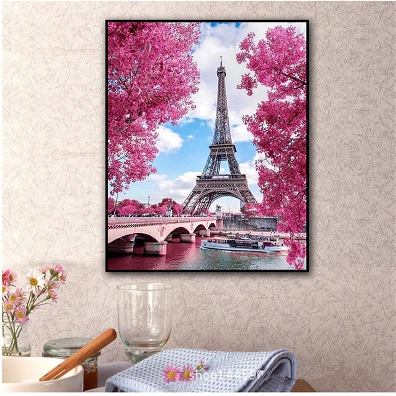 Buy Discount Huacan Diamond Painting Manufacturer –  5d diamond painting scenery Paris France Eiffel Tower magic room decoration full drill diamond painting – JS Crafts