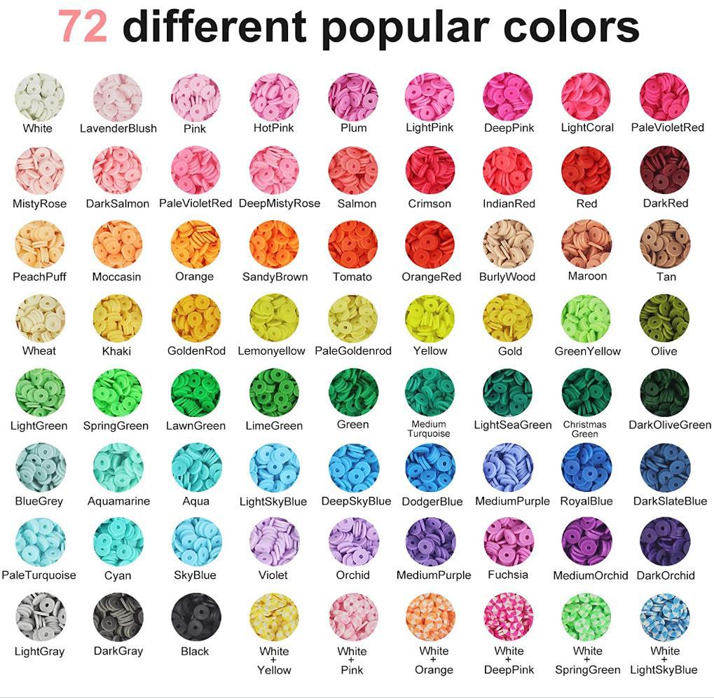 color chart of Heishi Beads
