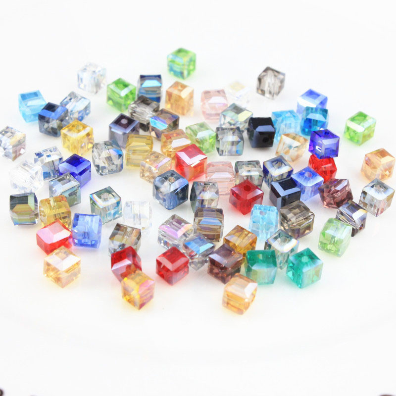 cube crystal glass beads