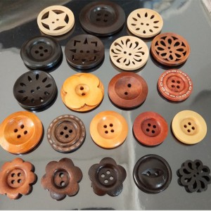 Серија копчиња од палто со копче од дрво со тркалезно дрвено копче