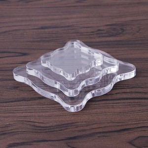 Hot sale petal edge transparent acrylic clear stamp block set for DIY stamping