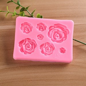 Розови цветя Силиконови форми Торта Бонбони Глина Форма за шоколад