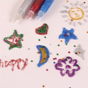 Glitter Glue Teeb Me Nyuam Painting Cov cuab yeej