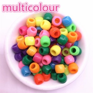 Tshiab 50pcs Round Plastic Beads Spacer Loose Beads rau cov hniav nyiaj hniav kub ua DIY Handmade Bracelet