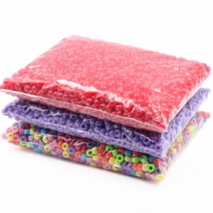 Tshiab 50pcs Round Plastic Beads Spacer Loose Beads rau cov hniav nyiaj hniav kub ua DIY Handmade Bracelet