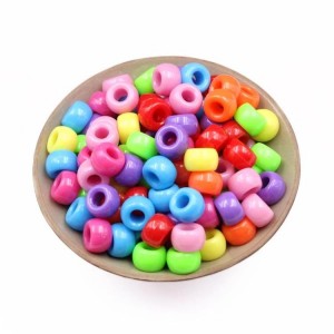 Ọhụrụ 50pcs Round Plastic Beads Spacer Loose Beads maka ọla Ime mgbaaka ejiri mee N'onwe Gị