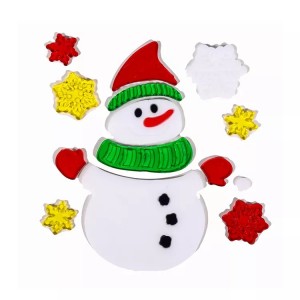 Wholesale snowman window jelly sticker christmas gel sticker