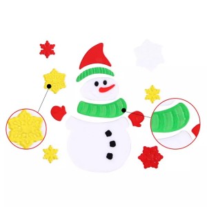 Lag luam wholesale snowman qhov rais jelly sticker christmas gel sticker