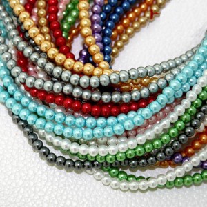 GPB23003 Round Glass Pearl Beads for DIY Crafts Jewelry Ukwenza izacholo