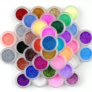 DIY Multi Colours Fine Glitter Nail Glitter Powder bakeng sa Mokhabiso