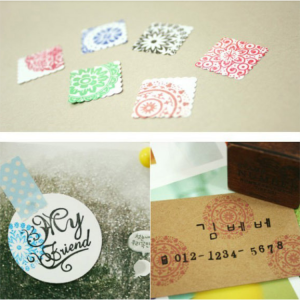 wholesale wooden flower round pattern rubber stamps for DIY scrapbooking