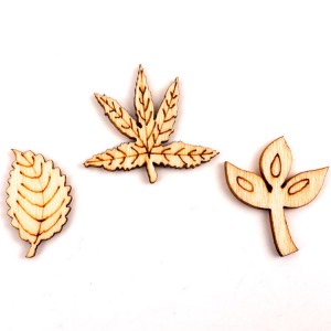 Ukhuni lukaphayini lombala wemvelo i-Flora kanye ne-Leaf laser cut shape yokuhlobisa i-Art accessory