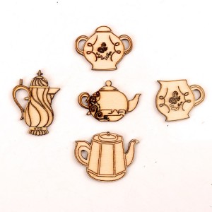 İncəsənət aksesuarı İncəsənət dekorasiyası üçün vintage şam ağacı Çaydanı lazerlə kəsilmiş forma