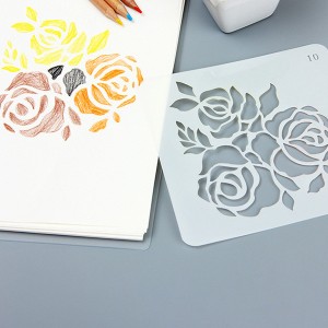 Flower design drawing stencil template