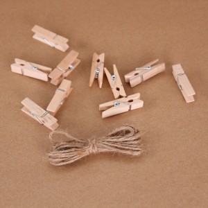 Clothespin чӯбини табиӣ барои либоси ғизо Аксҳои DIY ороиши ҳизби арӯсӣ