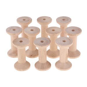 Vintage Wooden Spools Textile Accessories Para sa Pagtahi Ribbons Twine Thread Ug Wire