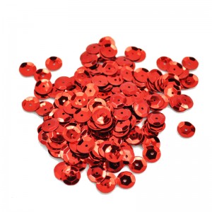 6mm Laser Sequins PET/PVC Round Cup Sequin Pikeun Ngajahit Kawinan karajinan Fancy Dress Scrapbook Decor