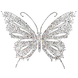 Wholesale butterfly hot fix rhinestone gem iron on pacth