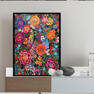 BA-006  Colorful Flower Special Shaped 5D DIY Diamond Painting Embroidery Rhinestone Partial Drill