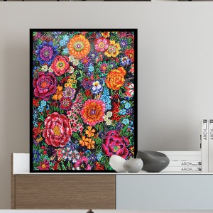 BA-006 Lo ri Flower Pataki apẹrẹ 5D DIY Diamond Painting Embroidery Rhinestone Partial Drill