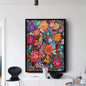 BA-006  Colorful Flower Special Shaped 5D DIY Diamond Painting Embroidery Rhinestone Partial Drill